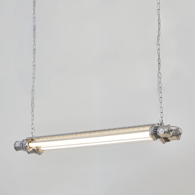 Modern Metal Ceiling Light Tube Shape Island Light with Acrylic Shade for Living Room