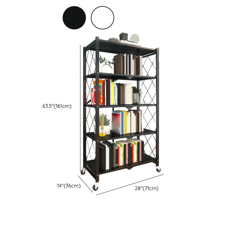 Modern Metal Bookcase Geometric Bookshelf for Living Room, 28" L X 14.5" W