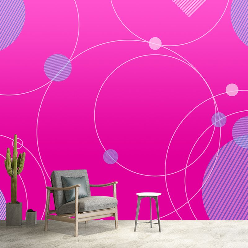 Illustration Stain Resistant Wallpaper Geometric Pattern Living Room Wall Mural