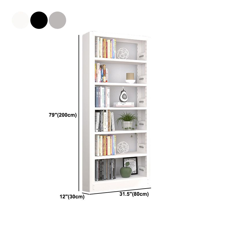 Open Steel Bookshelf Modern Home Office Rectangular Bookcase