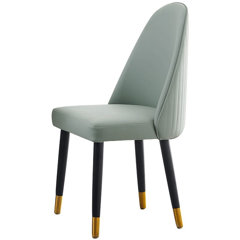 Sillas de comedor de madera Glam, sillas de comedor tapizadas sin brazos para uso doméstico (juego de 2)