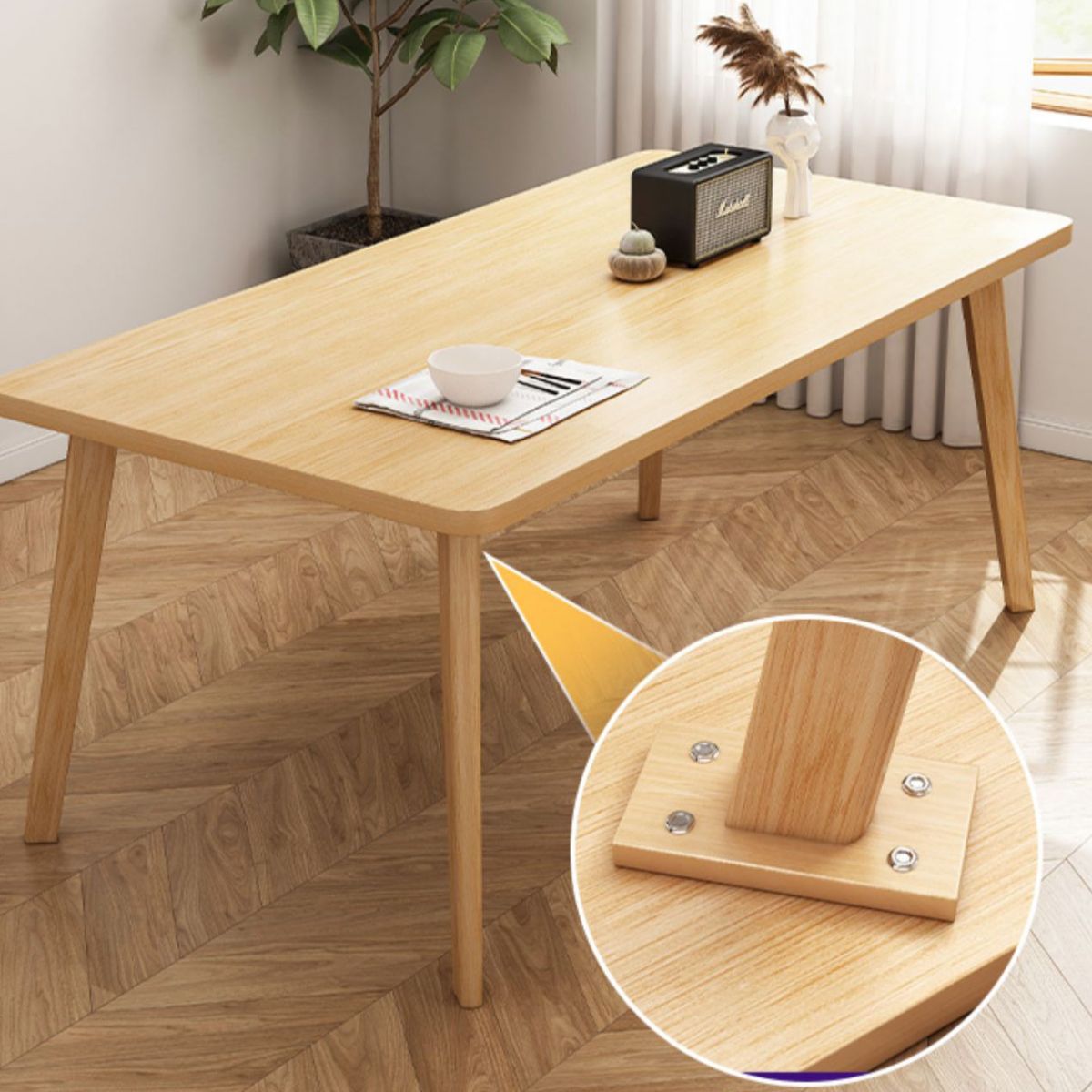 4 Legs Dining Table Solid Wood Dining Furniture for Dining Room