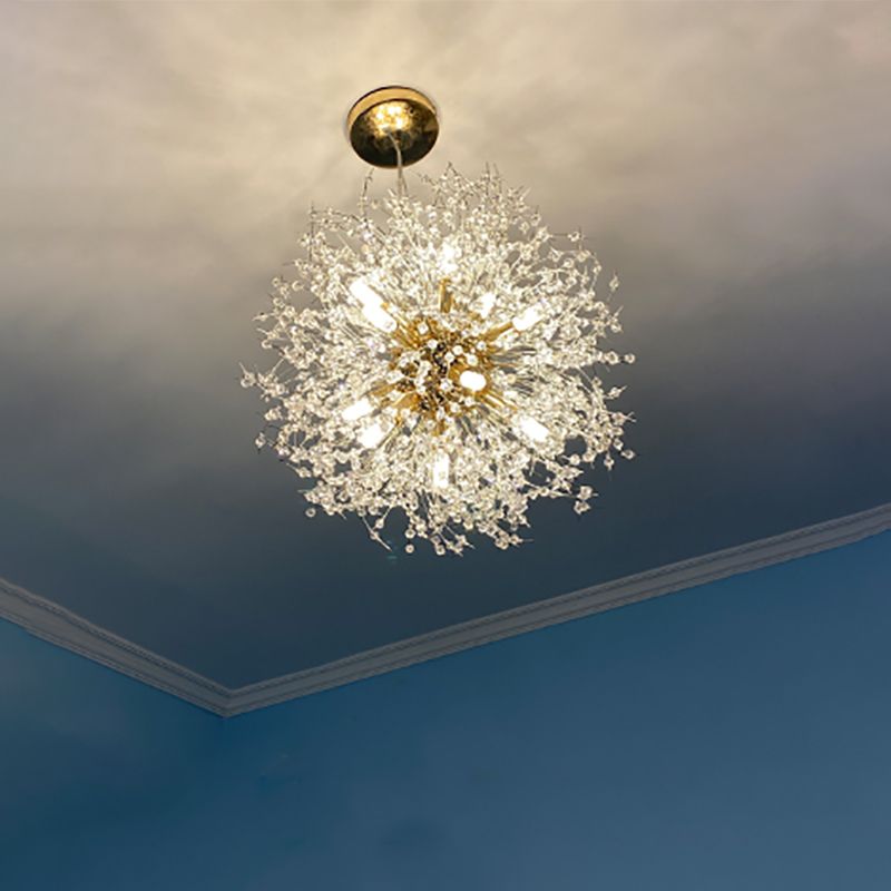 Glowworm Chandelier Light Fixtures Modern Multi-Head Hanging Pendant Lamps for Living Room