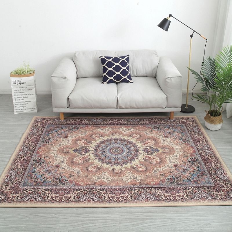 Traditional Tribal Totem Rug Polyester Indoor Rug Stain Resistant Area Carpet for Living Room