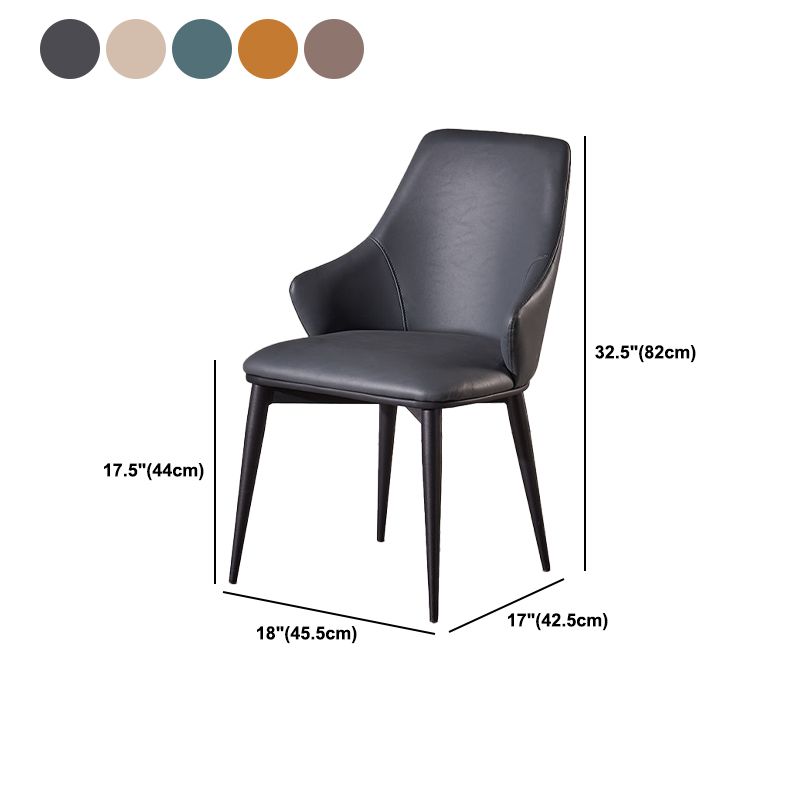Faux Leather Dining Chair Wingback Side Chair in Matte Finish