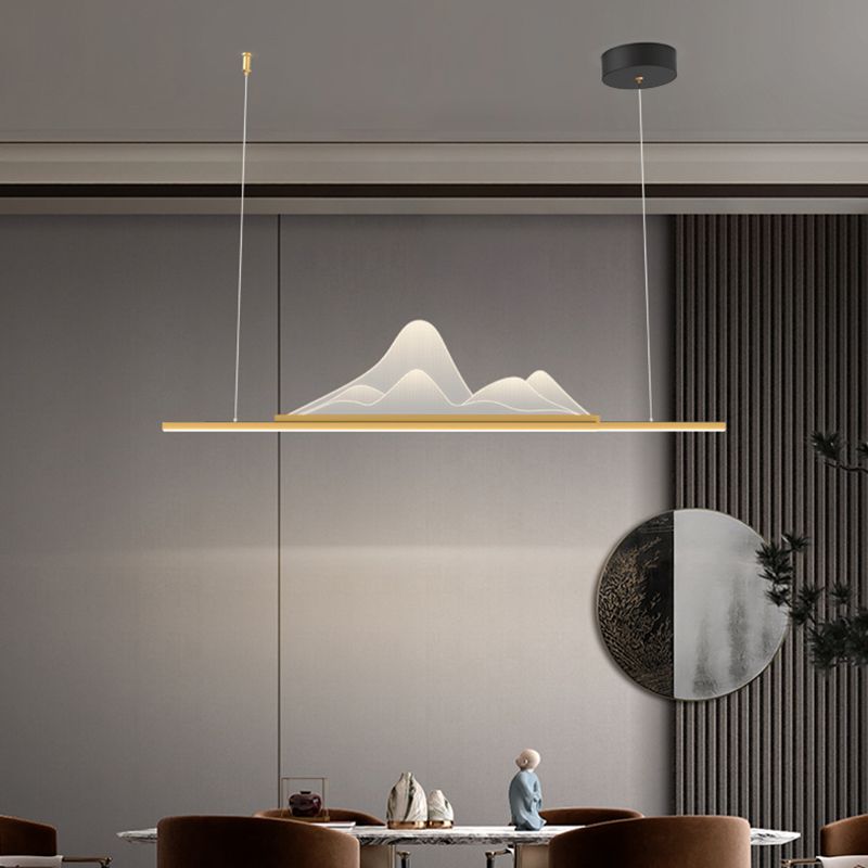 Iluminación de colgante de metal moderno Luz de colgante lineal de 1 luces