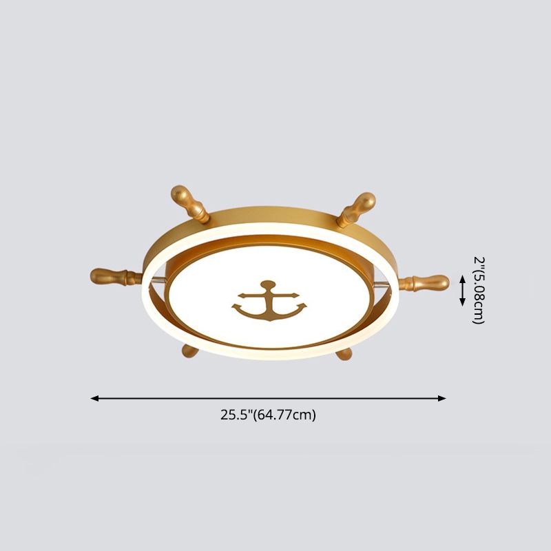 Casque d'or de style créatif pour enfants LED plafonnier encastré en fer forgé avec abat - jour acrylique