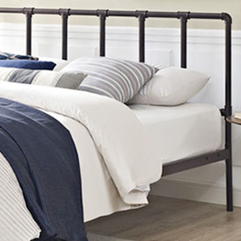Industrial Style Bed Frame Iron Slat Bed with Headboard and Footboard