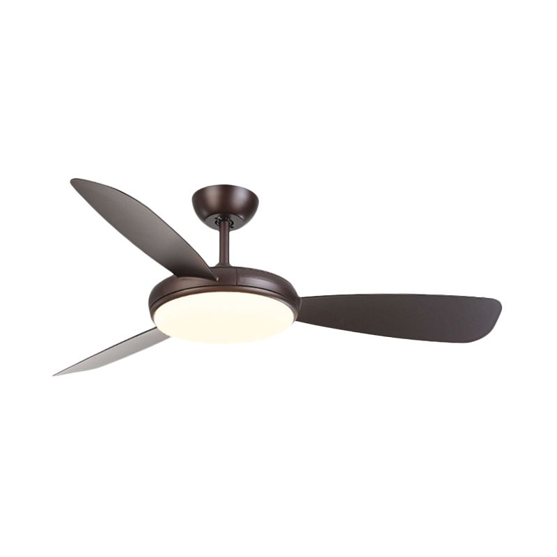 Schwarz -LED -Deckenlüftungslampe Moderne Acryl 3 Blades halb Flush -Lampe für Schlafzimmer, 42 "breit