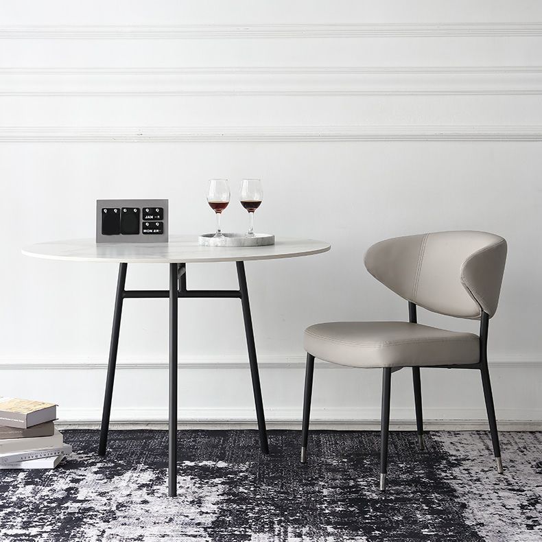 White Stone Table Set for Home 1/2/3/5 Pieces Modern Round Dinette Set