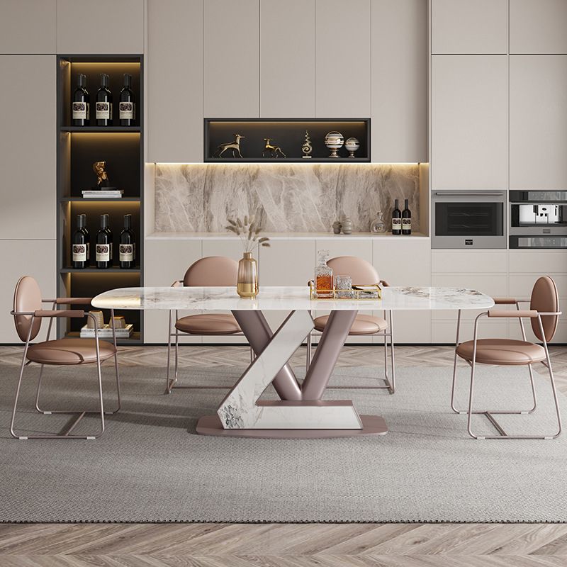 Modern Sintered Stone Dining Table Set 1/2/5/7 Pieces Rectangle Dining Set