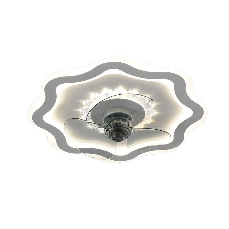 3-Blade Ceiling Fan Contemporary LED Fan with Light for Dining Room