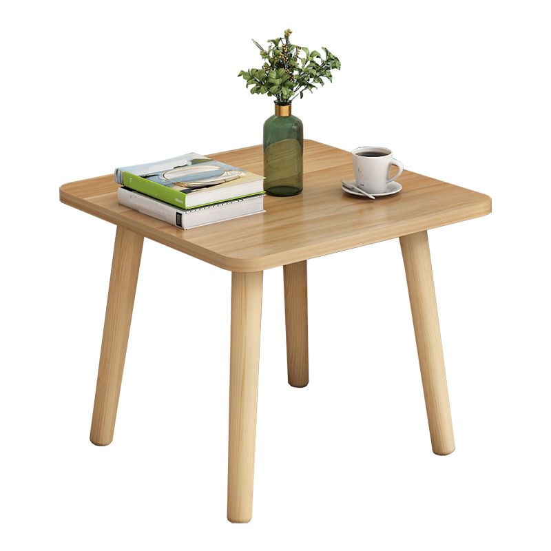 Modern 17" Tall Wooden Single End Table With Four Wooden Legs