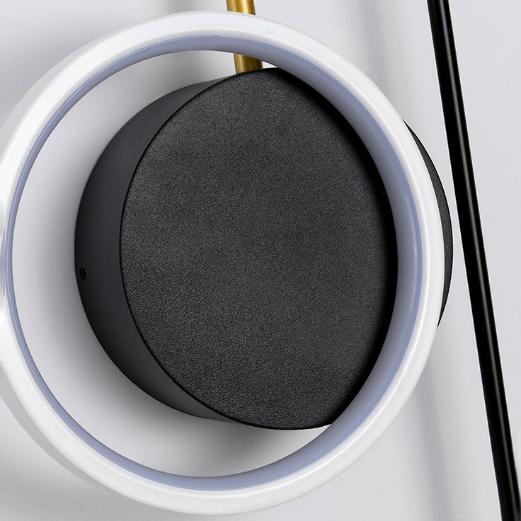 Circle Wall Sconce Lights Lampada da parete moderna Metal 2 Prontoni con pareti leggeri in bianco e nero
