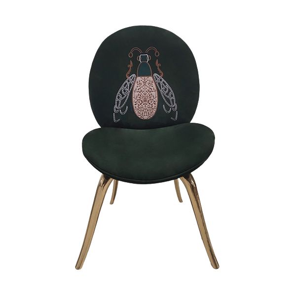 Luxury Style Upholstered Solid Back Armless Dining Chair for Dining Room
