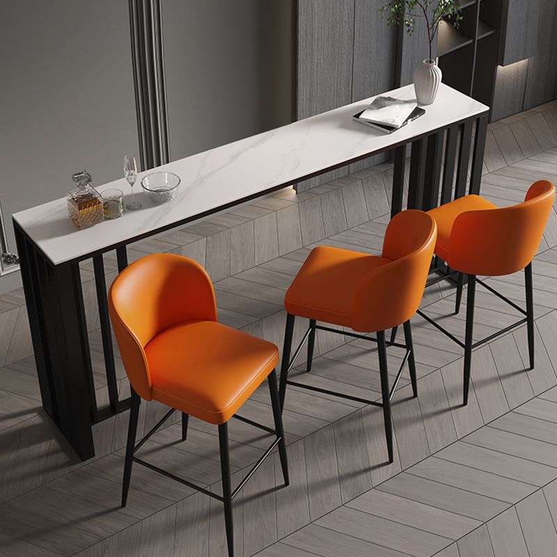 Contemporary Style Sintered Stone Table Rectangle Bar Counter Table for Home