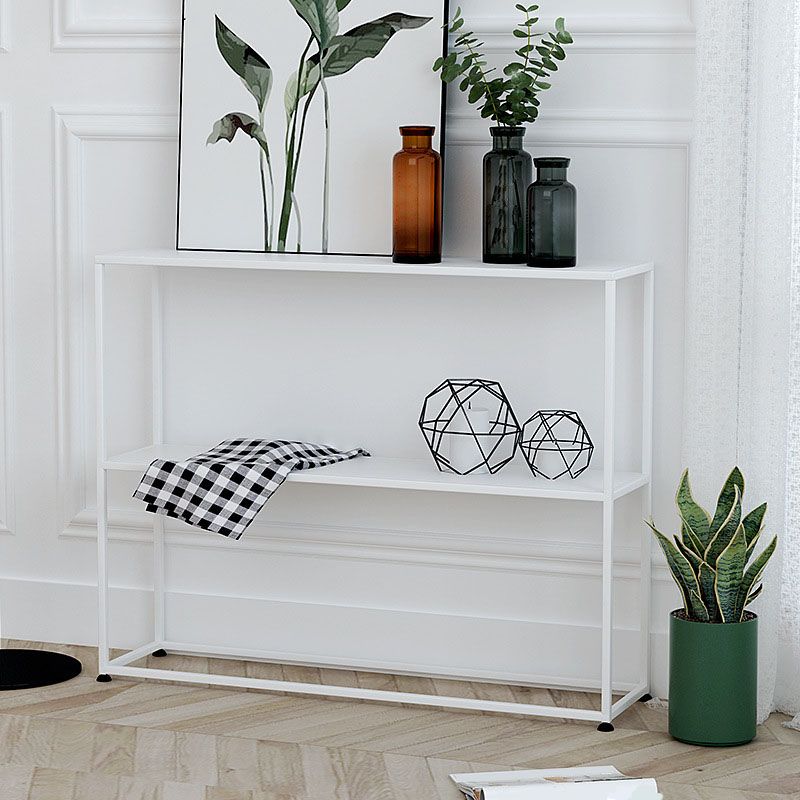 Metal Frame Bookshelf Modern Black / White Open Storage Bookcase