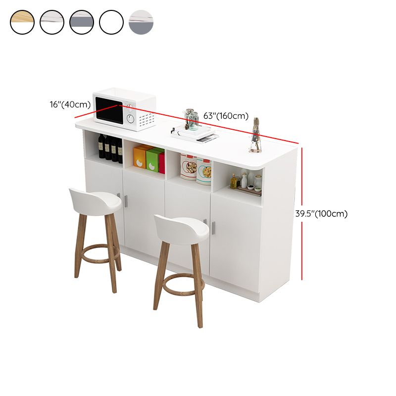 Contemporary Bar Dining Table Rectangle Wooden Counter Table