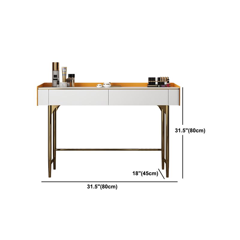 Stone Top Vanity Table Set Metal Vanity Make Up Table/Stool Set