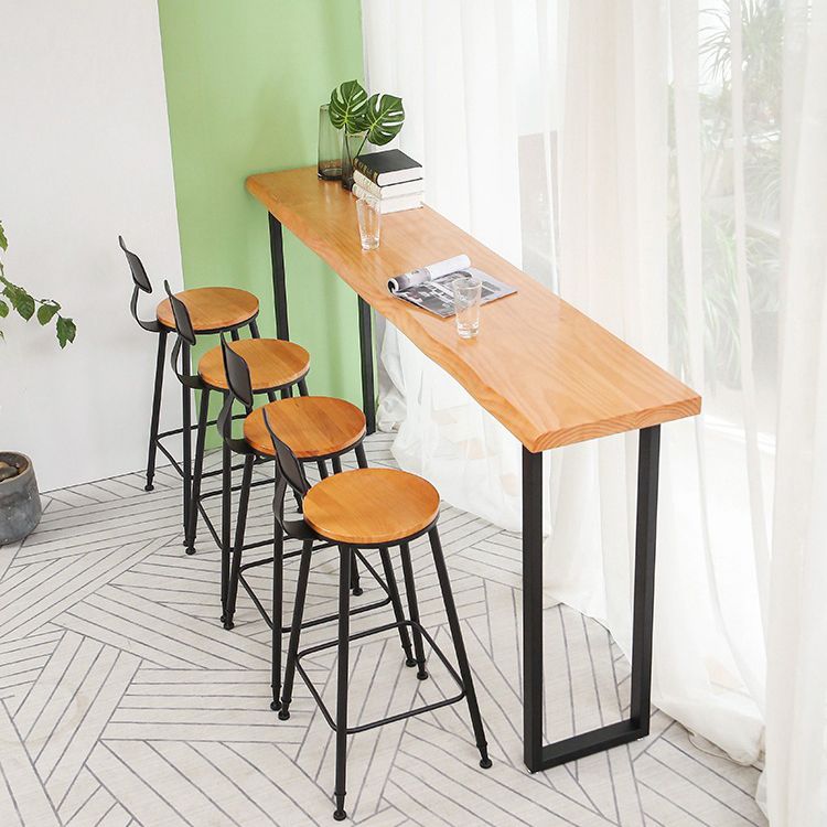 Rectangle Bar Dining Table Contemporary Bar Table with Black Sled Base