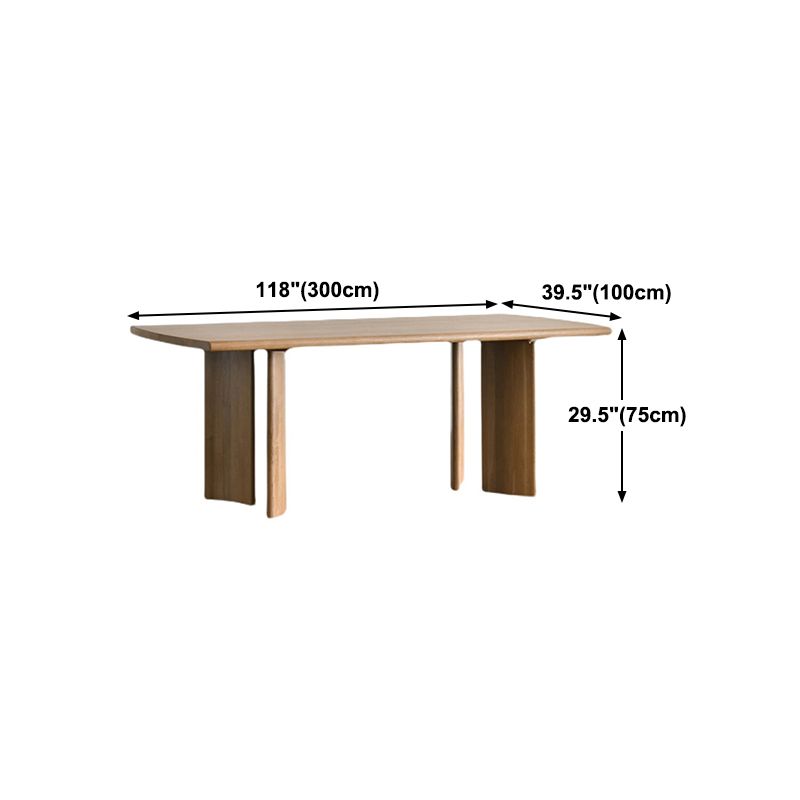 Rectangle Pine Wood Table Modern Dining Table with 4 Legs for Restaurant