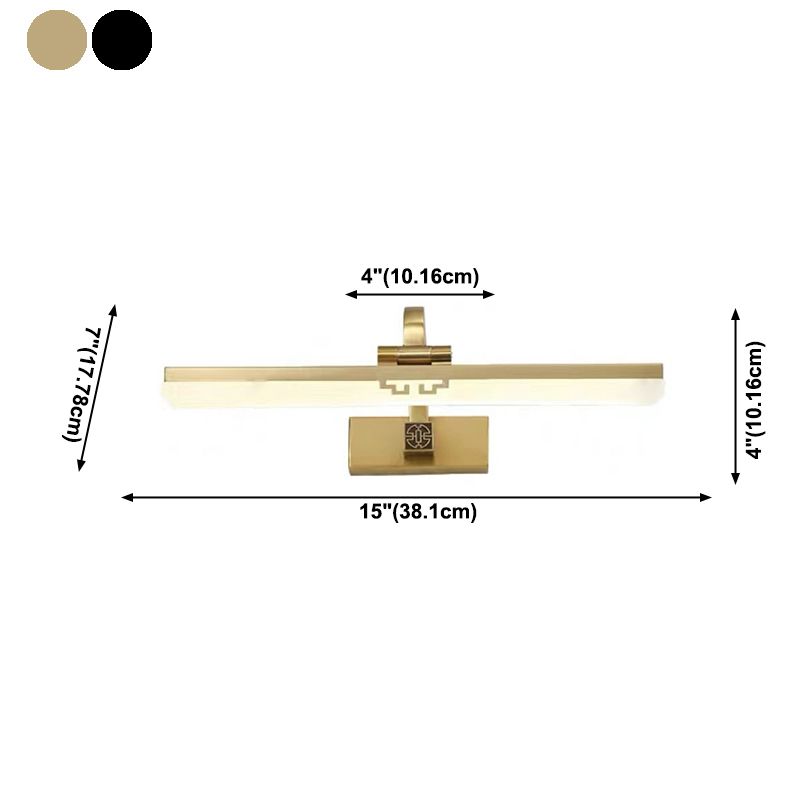 Linear Shape Wall Lighting in Modern Style Metal 1-Light Sconce Lamp for Bathroom