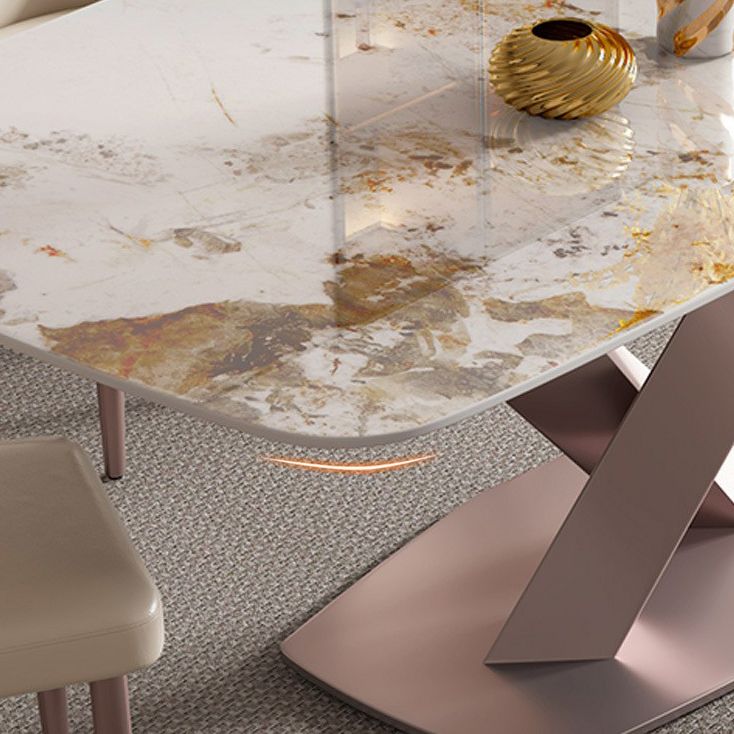 Glam Style Rectangle Table Set 1/4/6/7 Pieces Dining Set for Home Use