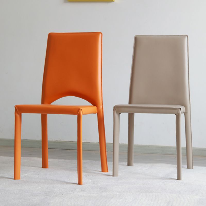 Modern Simple Side Chair Faux Leather Side Dining Chair for Home Use