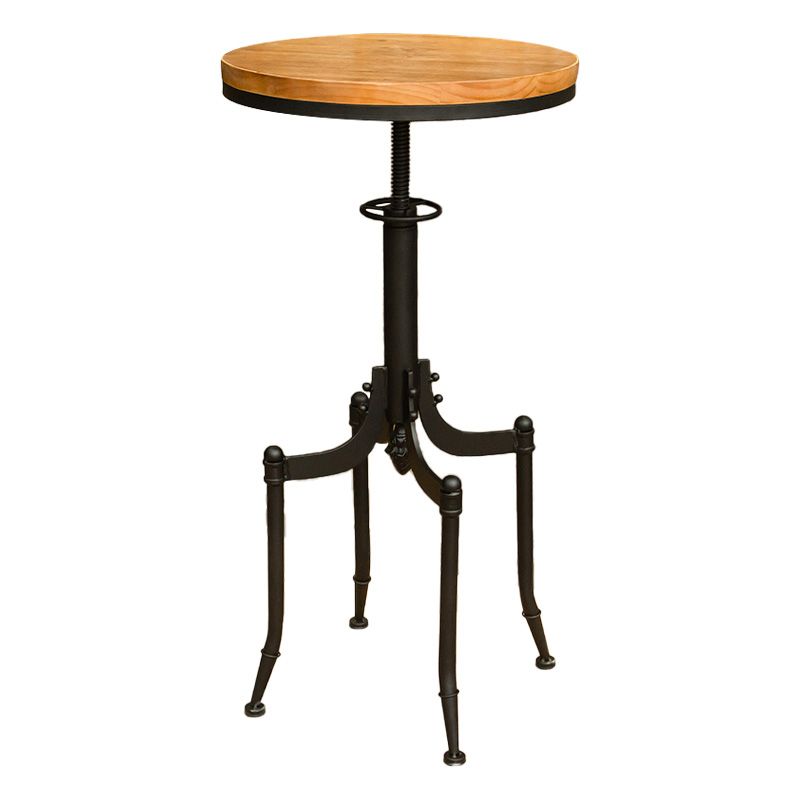 Industrial 1/2/3 Pieces Solid Wood Bar Table Set Adjustable Counter Set