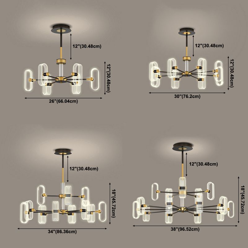 Acrylic Contemporary Pendant Lighting Fixtures Black Sputnik Hanging Lights