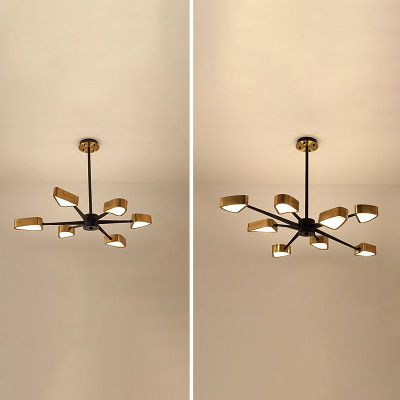 Postmodern Metal Wire Dessin Chandelier Lighttures Restaurage Black-Gold Hanging Chandelier