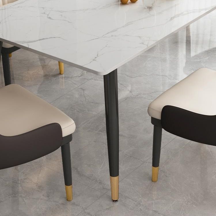 Contemporary Rectangle Dining Site Table Stone Furniture with 4 Legs
