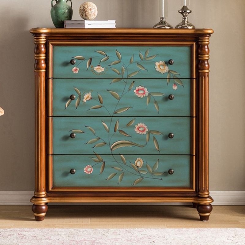 Ornate Traditional Dresser Wood Storage Chest with Drawers for Bedroom