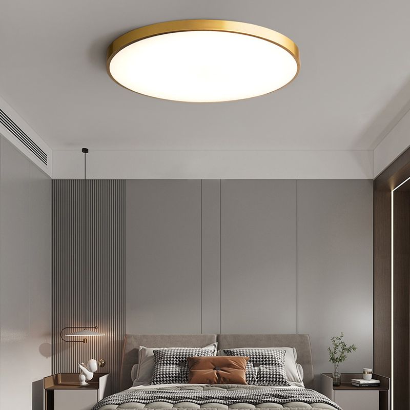 1-Light Round Shaped Flush Mount Light Modern Style Metal Led Flush Mount