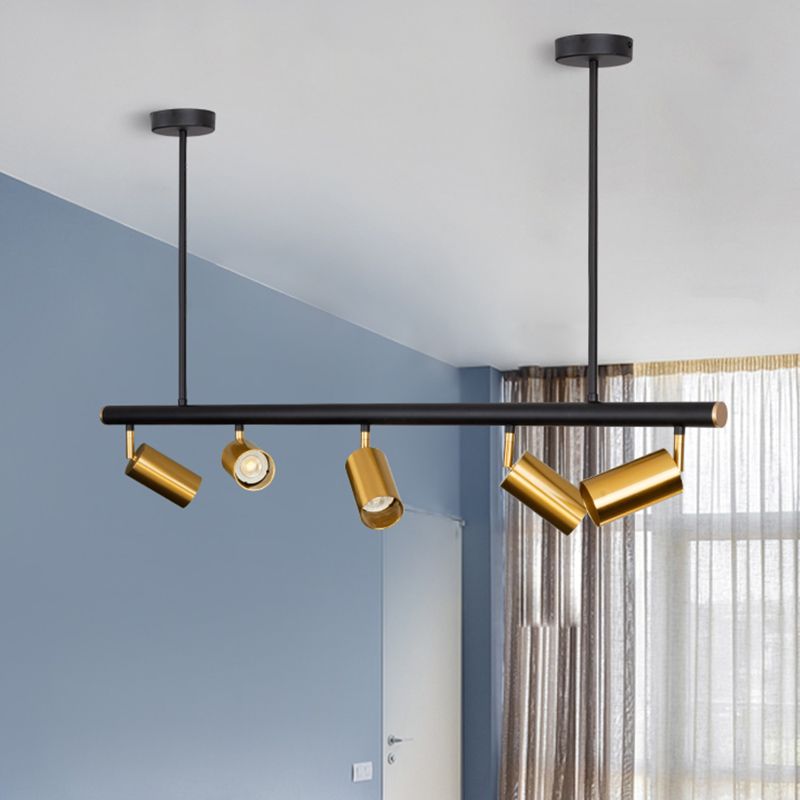 Half Cylinder Shape Modern Style Island Pendant Metal Island Light Fixtures