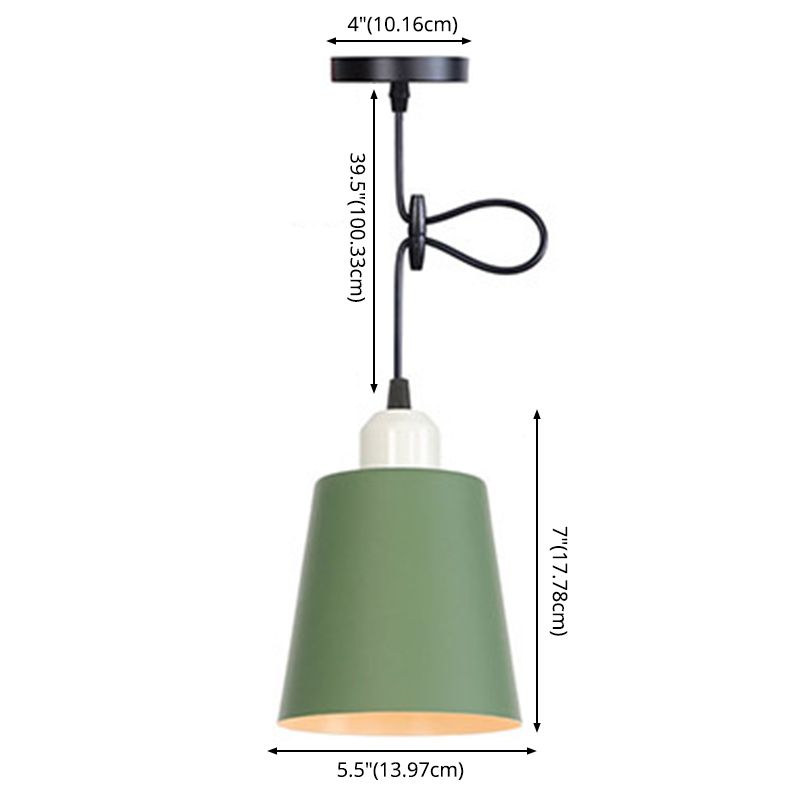 Buntes zylindrisches Makaroon hängend hängendes leichter nordischer Metall -Federlampe für Schlafzimmer Esszimmer