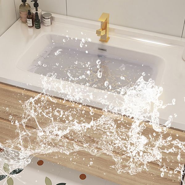 Drawers Bath Vanity Wood Mirror Rectangle Single Sink Wall Mount Vanity Set