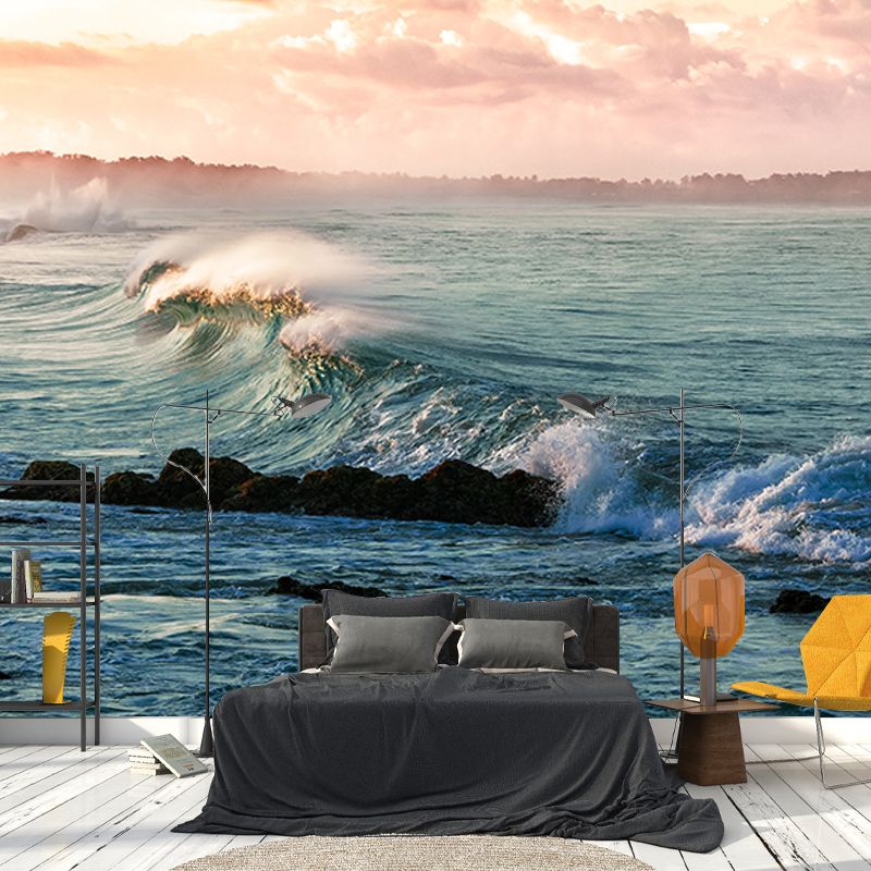 Photography Stain Resistant Mural Wallpaper Sea Surface Indoor Wall Mural