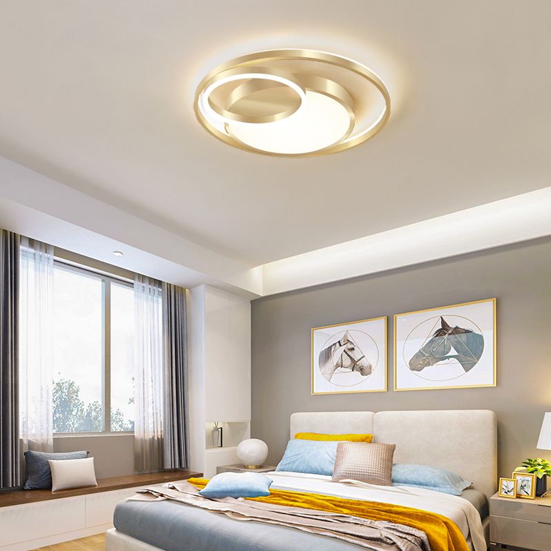 LED-Unterputz-Deckenleuchten, goldene Ring-Deckenleuchte für Schlafzimmer