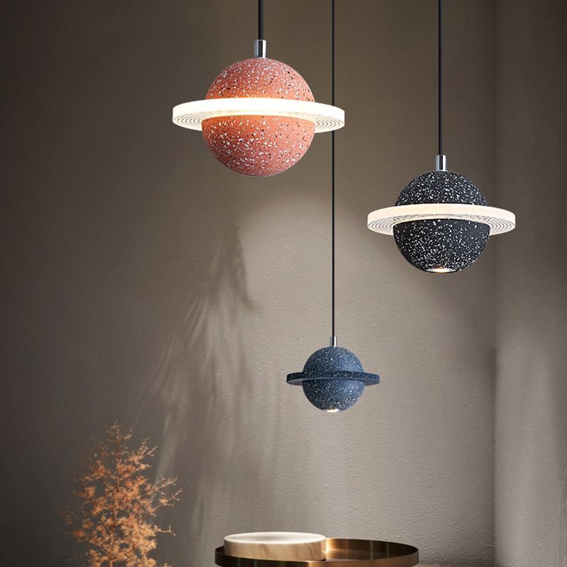 Modern Style Spherical Shape Pendant Lighting Stone Pendant Light for Bedroom