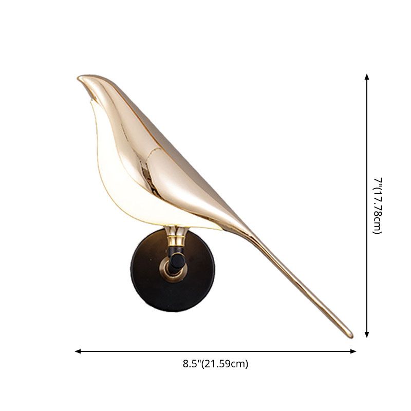 Contemporary Bird Gold Wall Light Sconces Acrylic Wall Mount Lamp for Living Room