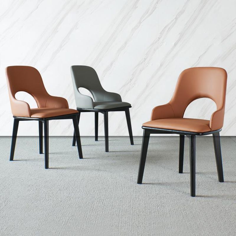 Open Back Home Dining Chair Wooden legs Arm Chair with Upholstered