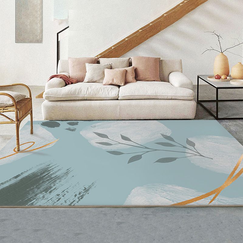 Orange Color Piece Rug Nordic Polyester Area Rug Washable Rug for Living Room