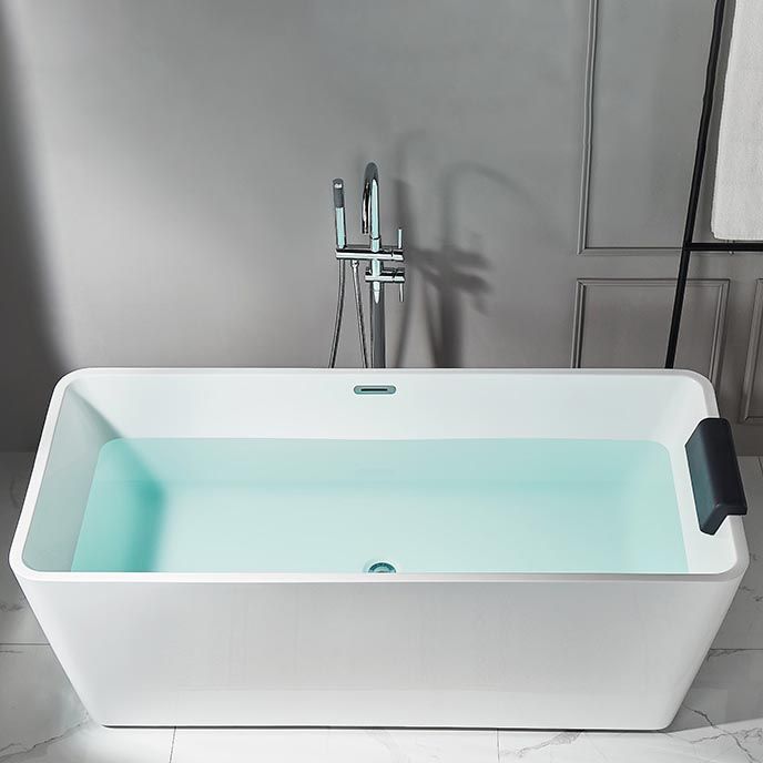 Modern Acrylic Bath Tub Freestanding Matte Finish Bathtub for Home