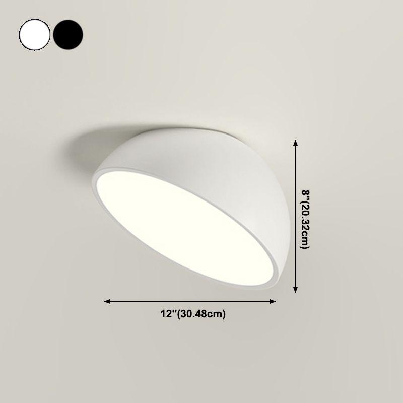 Modern Minimalist LED Flush Mount Iron Hemisphere Sconce Ceiling Light with Acrylic Shade