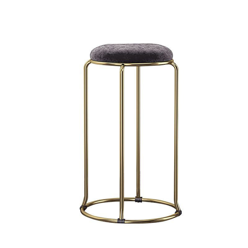 Glam Style Backless Barstool Round Counter Bar Stool with Metal Legs