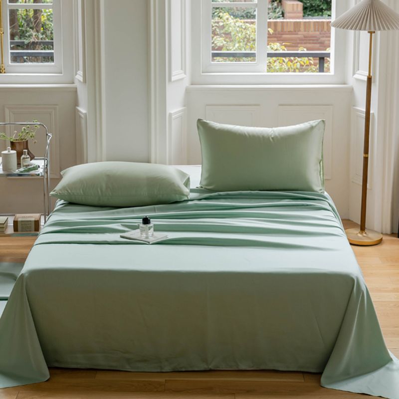 Bed Sheet Solid Color Breathable Non-pilling Skin-friendly Bed Sheet Set
