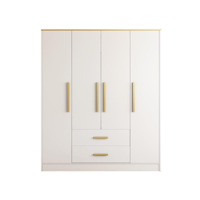 Contemporary Style Wardrobe Wooden Cloth Rod Included Wardrobe Closet for Bedroom