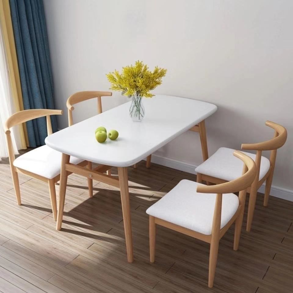 Mesa de comedor de comedor estándar MDF MDF Mesa de comedor de cocina con 4 patas