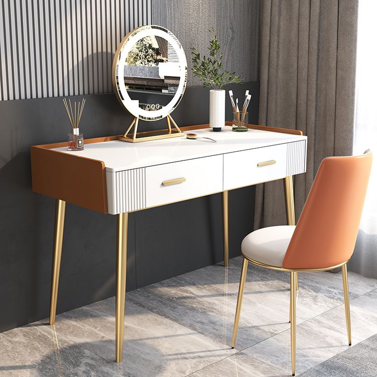 Glam Style 31.5" Height Wood/slate Table Top Makeup Vanity Set with Drawers